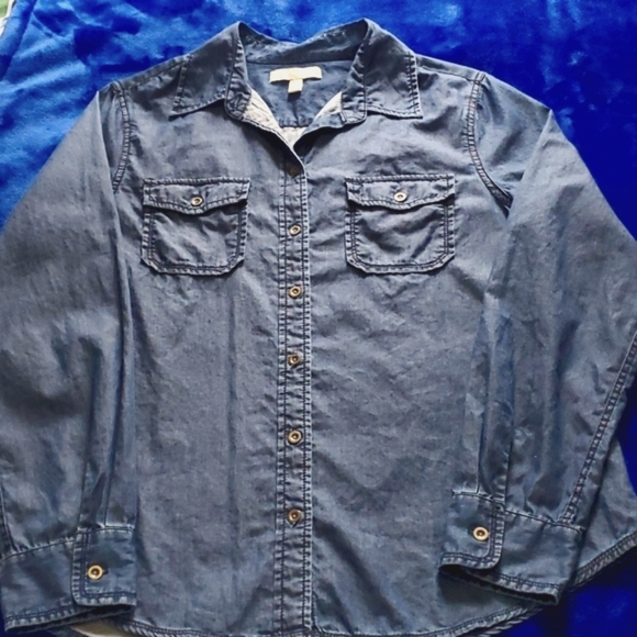 Banana Republic Women's Denim Button Down Shirt L - Picture 1 of 4